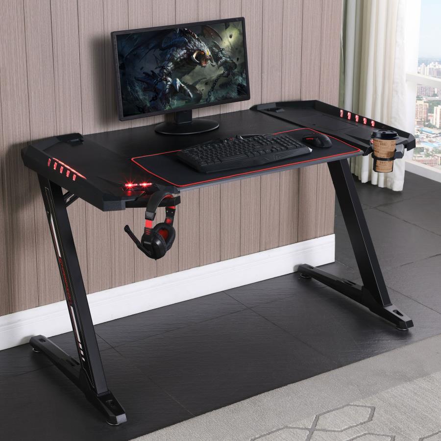 Ardsley 51-inch Computer Gaming Desk with RGB Lighting Black