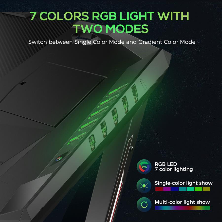 Ardsley 51-inch Computer Gaming Desk with RGB Lighting Black