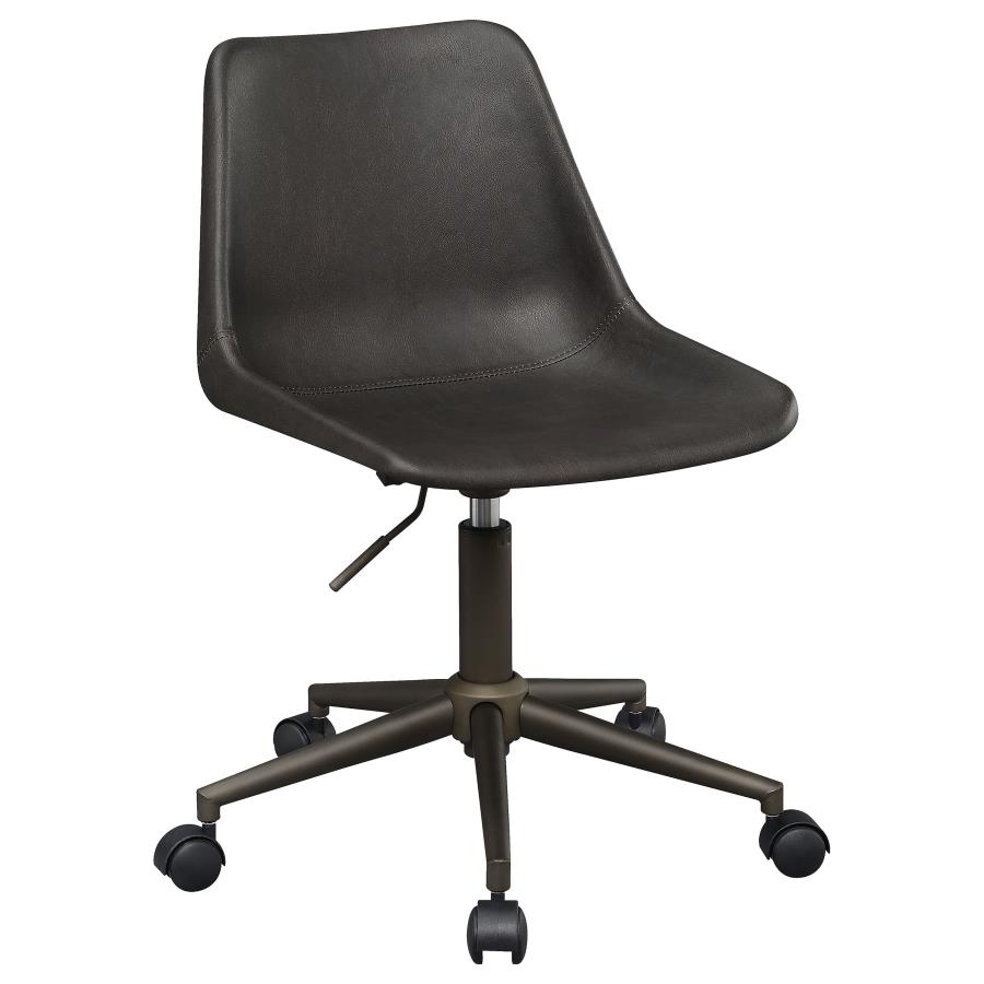 Carnell Upholstered Adjustable Home Office Desk Chair Brown (image for) Carnell Upholstered Adjustable Home Office Desk Chair Brown