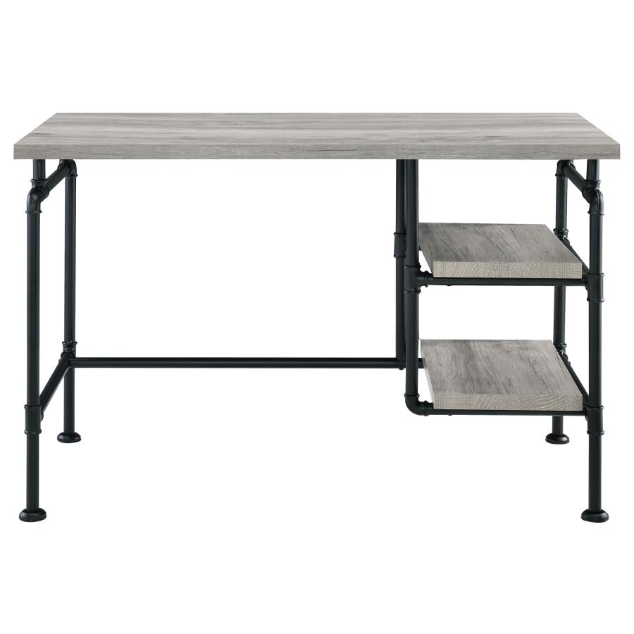 Delray 47-inch 2-shelf Piping Writing Desk Grey Driftwood