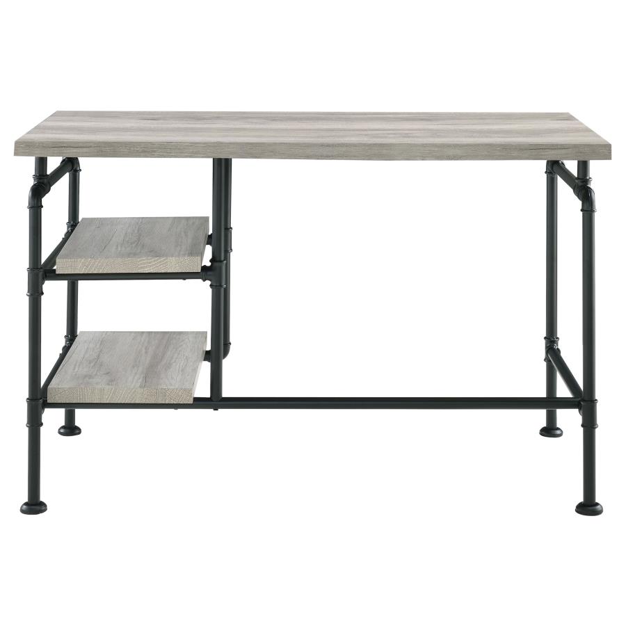 Delray 47-inch 2-shelf Piping Writing Desk Grey Driftwood