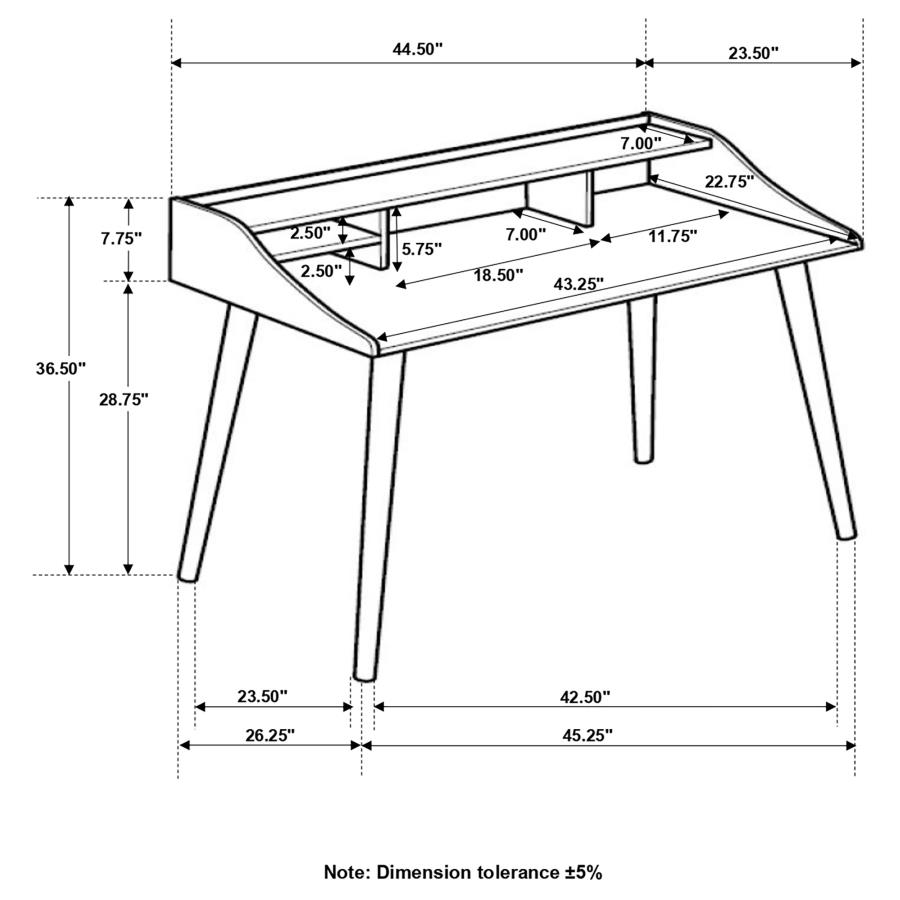 Modal Additional Images for Percy 45-inch 4-compartment Writing Desk White