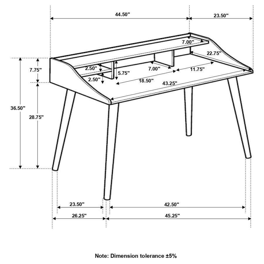 Modal Additional Images for Percy 45-inch 4-compartment Writing Desk Grey