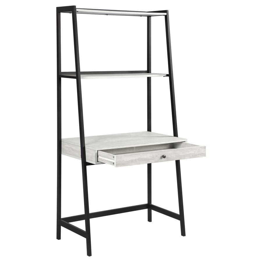 Pinckard 33-inch 1-drawer Writing Desk with Shelf Grey Stone