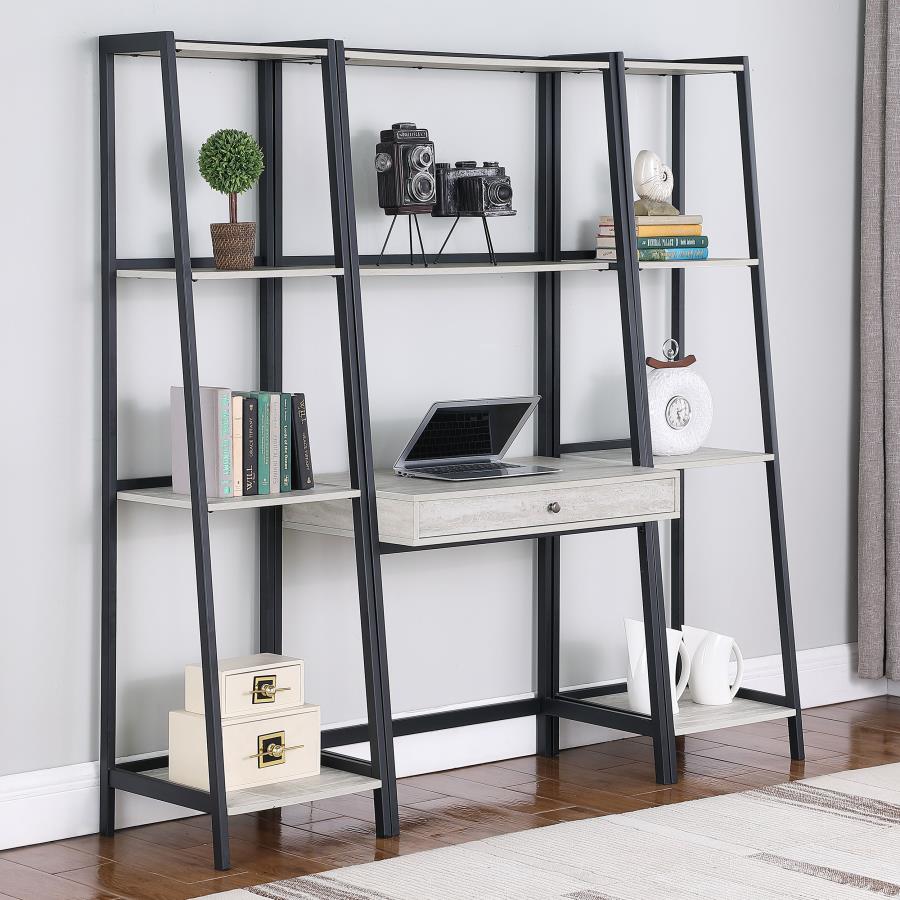 Modal Additional Images for Pinckard 33-inch 1-drawer Writing Desk with Shelf Grey Stone