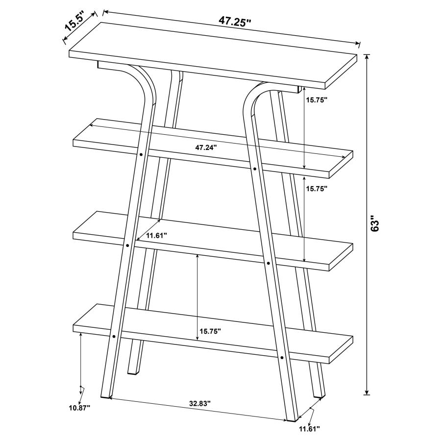 Tatum 63-inch 4-shelf Bookshelf Cement