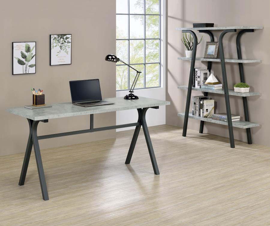 Modal Additional Images for Tatum 63-inch 4-shelf Bookshelf Cement