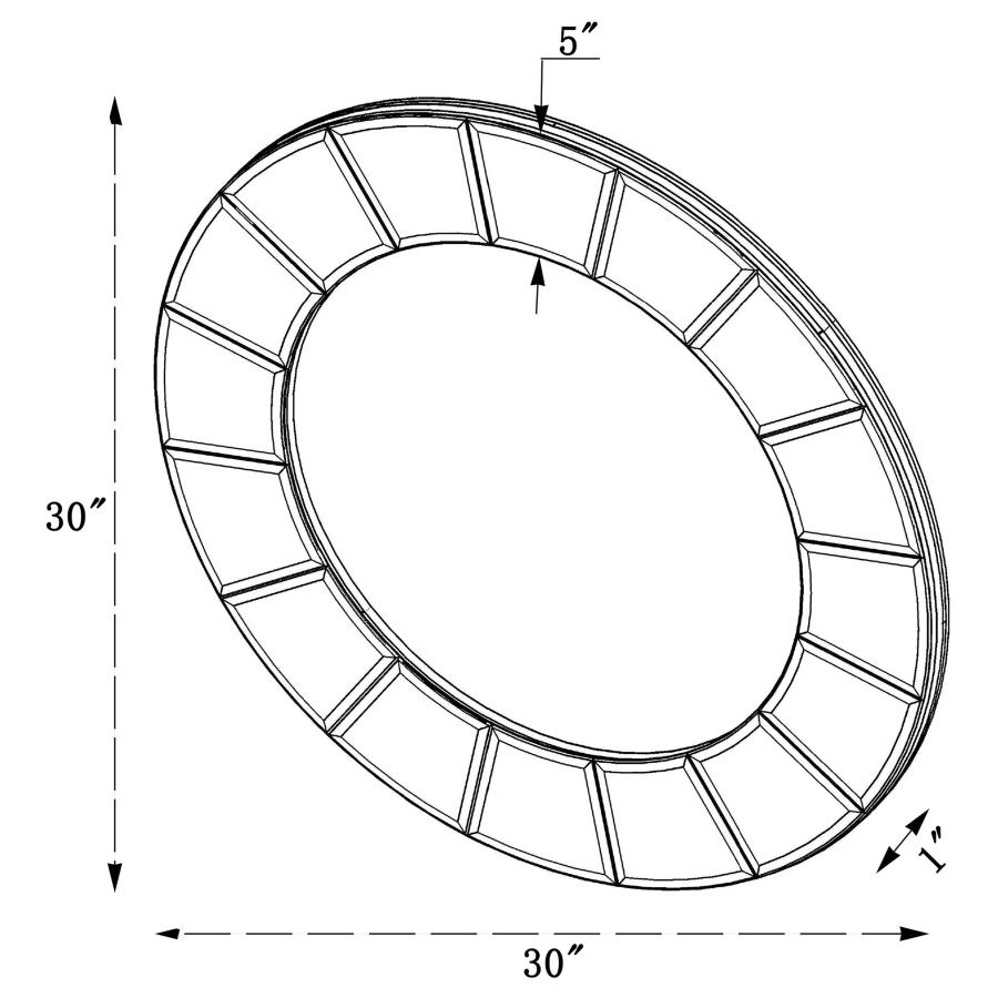 Modal Additional Images for Fez 30 x 30 Inch Round Sun Shaped Wall Mirror Silver