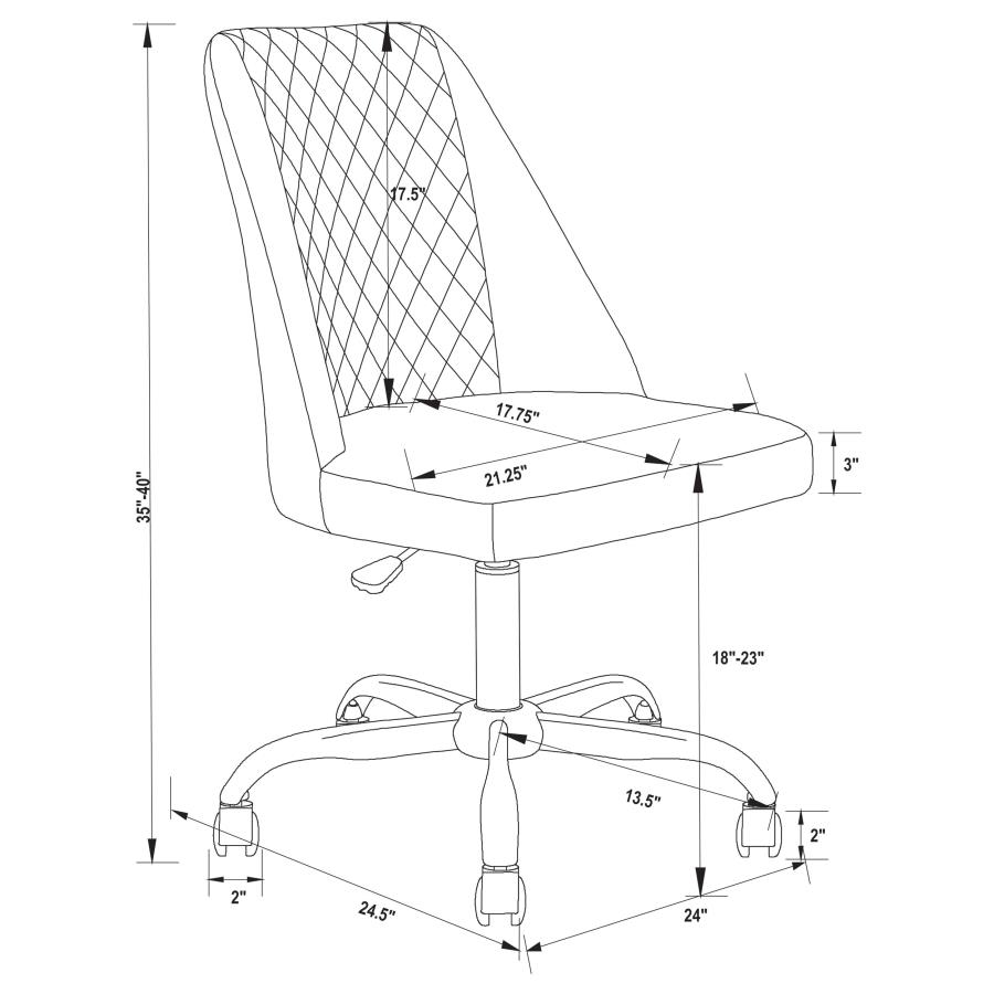 Modal Additional Images for Althea Upholstered Adjustable Home Office Desk Chair Grey