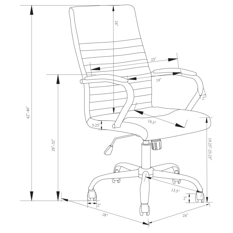 Modal Additional Images for Abisko Upholstered Adjustable Home Office Desk Chair Grey