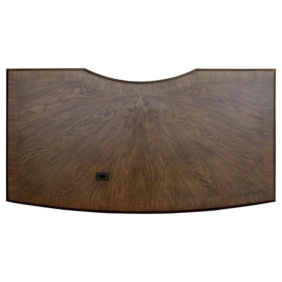 Hartshill 72-inch 7-drawer Executive Desk Burnished Oak