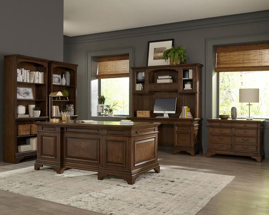 Modal Additional Images for Hartshill 66-inch 5-drawer Credenza Office Desk Burnish Oak