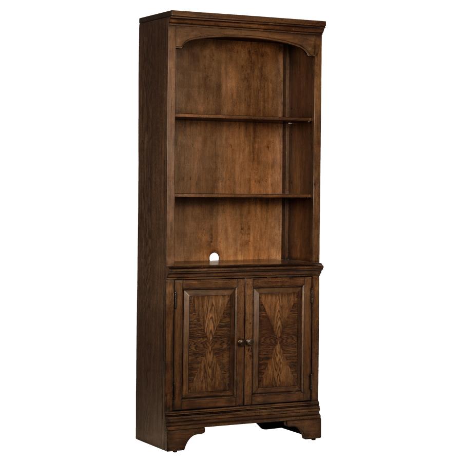 (image for) Hartshill 78-inch 3-shelf Cabinet Bookcase Burnished Oak