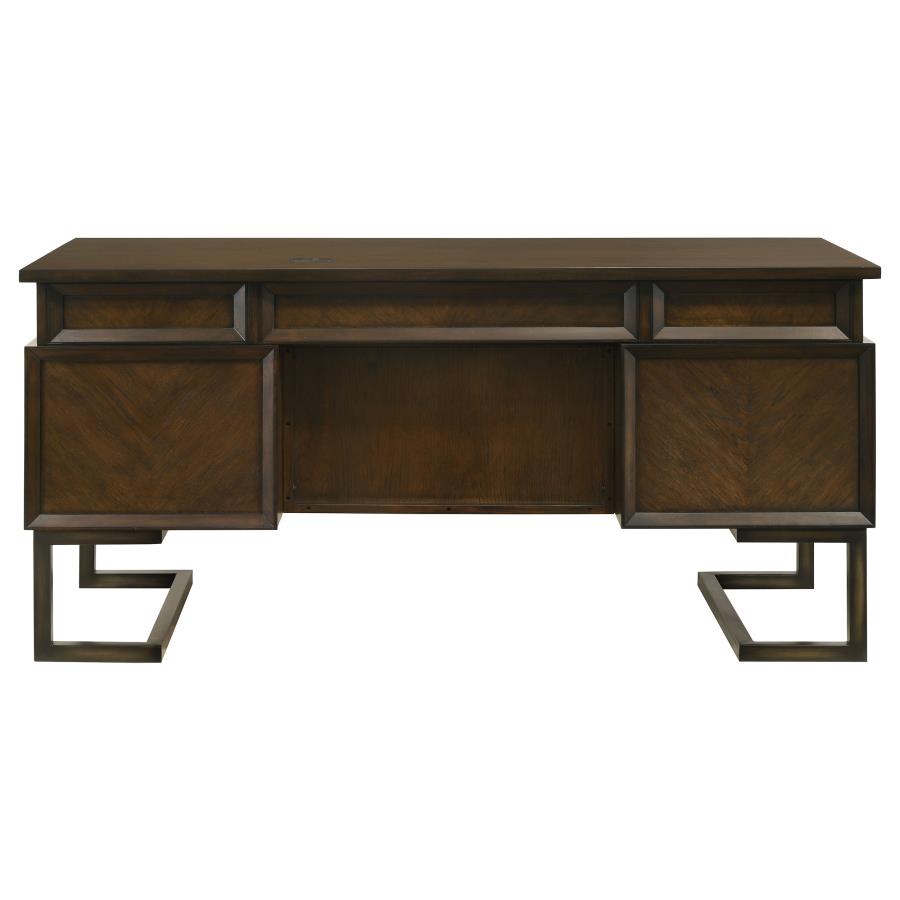 Marshall 66-inch 7-drawer Executive Office Desk Dark Walnut