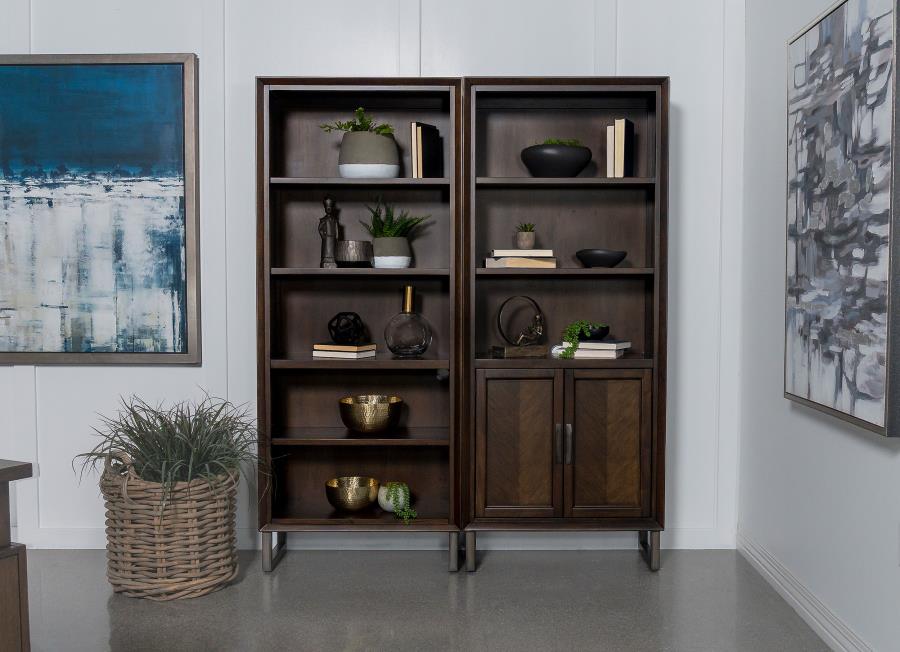 Marshall 76-inch 5-shelf Bookcase Dark Walnut