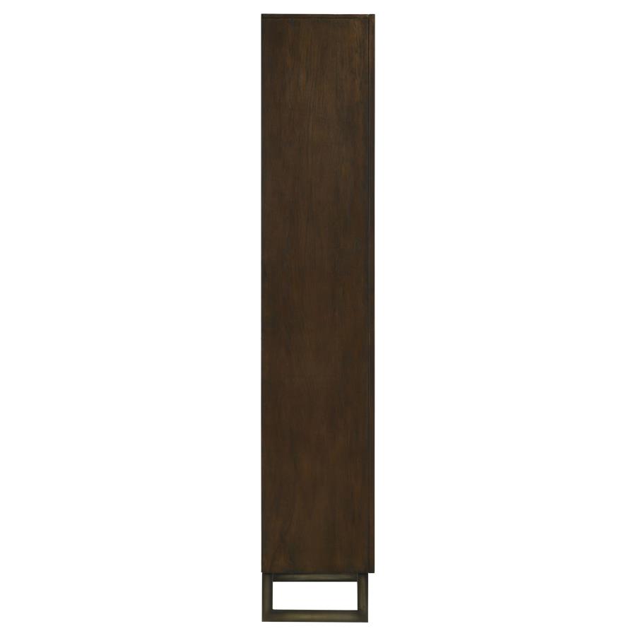 Marshall 76-inch 3-shelf Cabinet Bookcase Dark Walnut