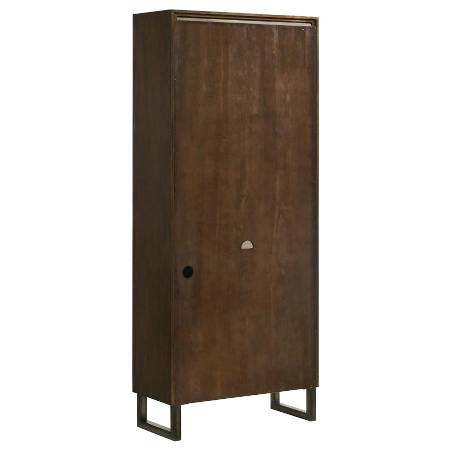 Marshall 76-inch 3-shelf Cabinet Bookcase Dark Walnut