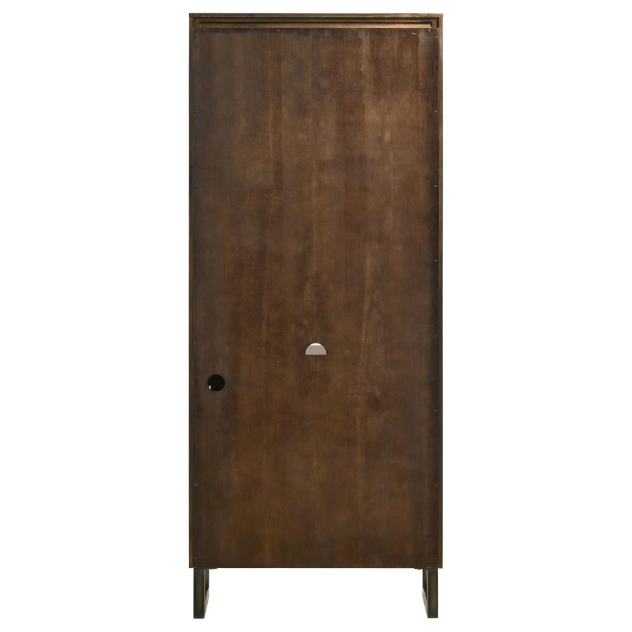 Marshall 76-inch 3-shelf Cabinet Bookcase Dark Walnut