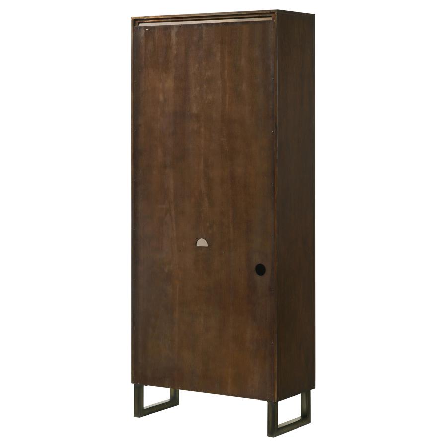 Marshall 76-inch 3-shelf Cabinet Bookcase Dark Walnut