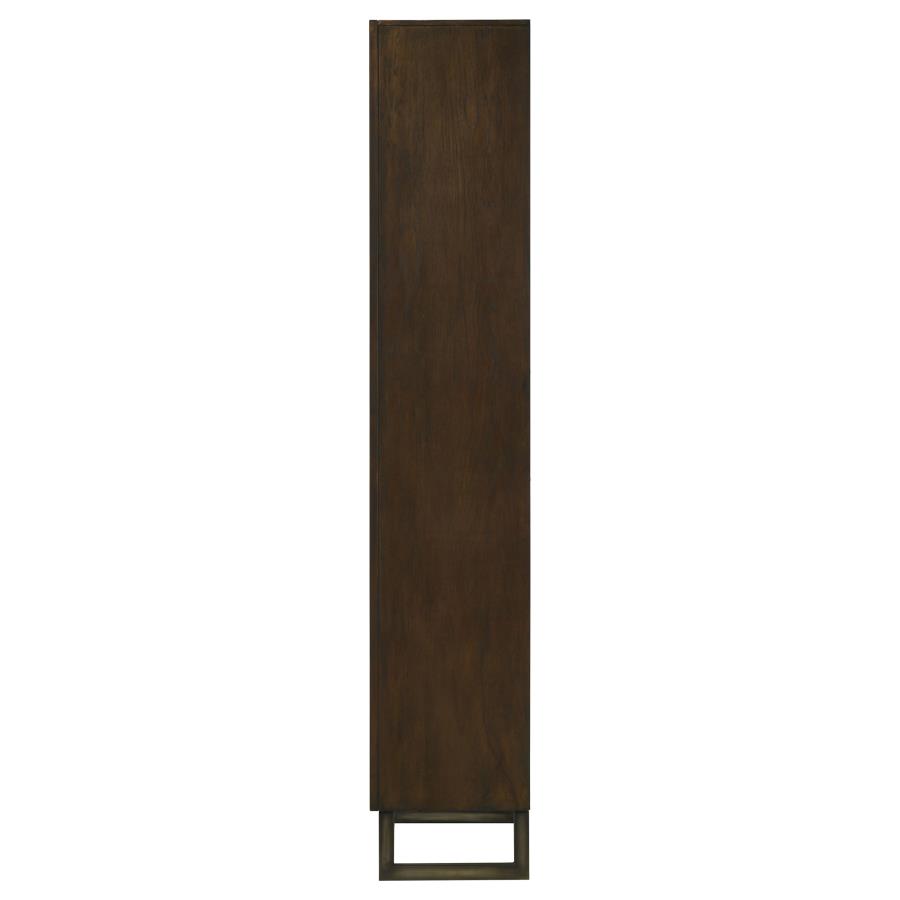 Marshall 76-inch 3-shelf Cabinet Bookcase Dark Walnut