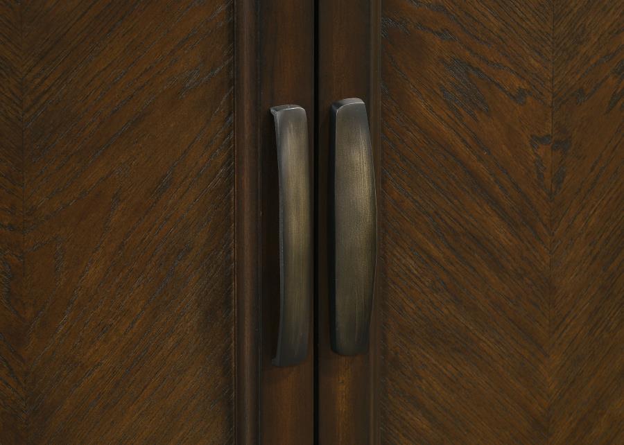 Marshall 76-inch 3-shelf Cabinet Bookcase Dark Walnut