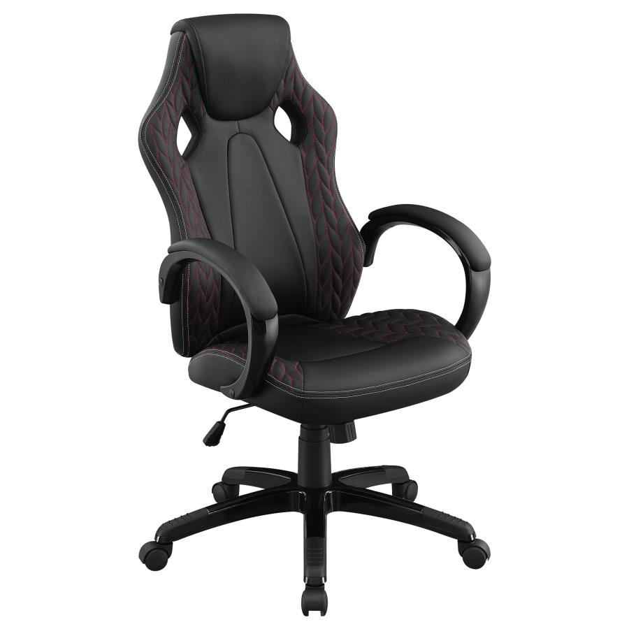 Carlos Upholstered Adjustable Home Office Desk Chair Black (image for) Carlos Upholstered Adjustable Home Office Desk Chair Black