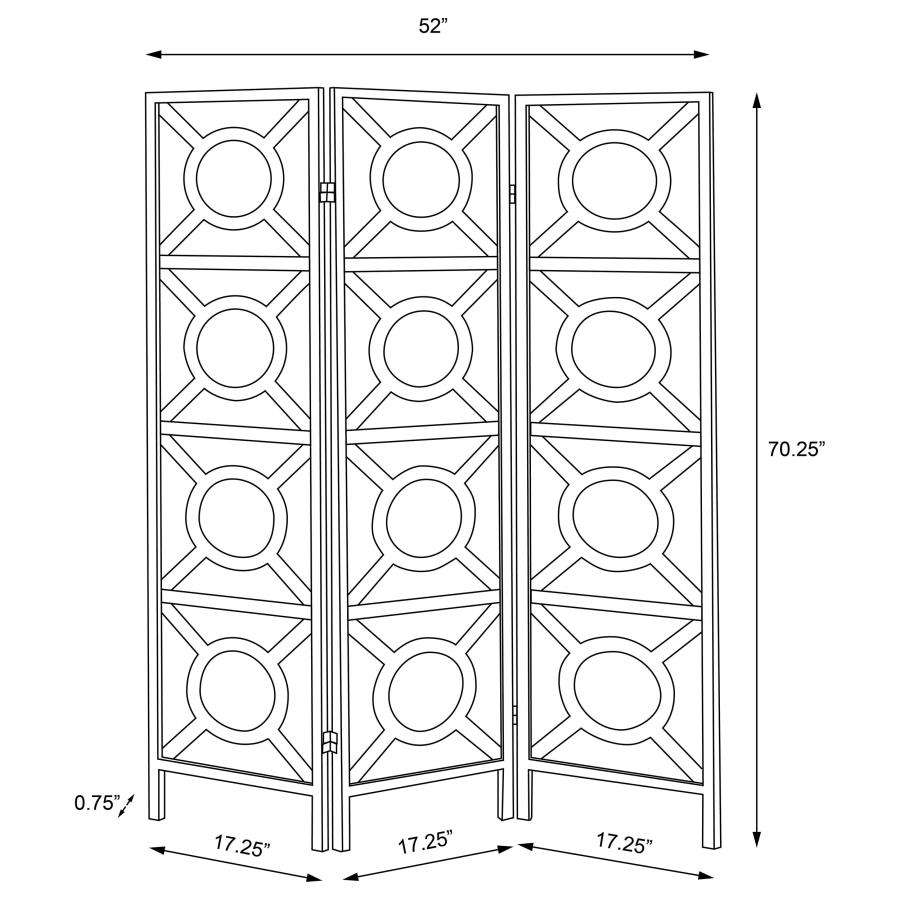 Modal Additional Images for Vulcan 3 Panel Room Divider Folding Shoji Screen Cappuccino