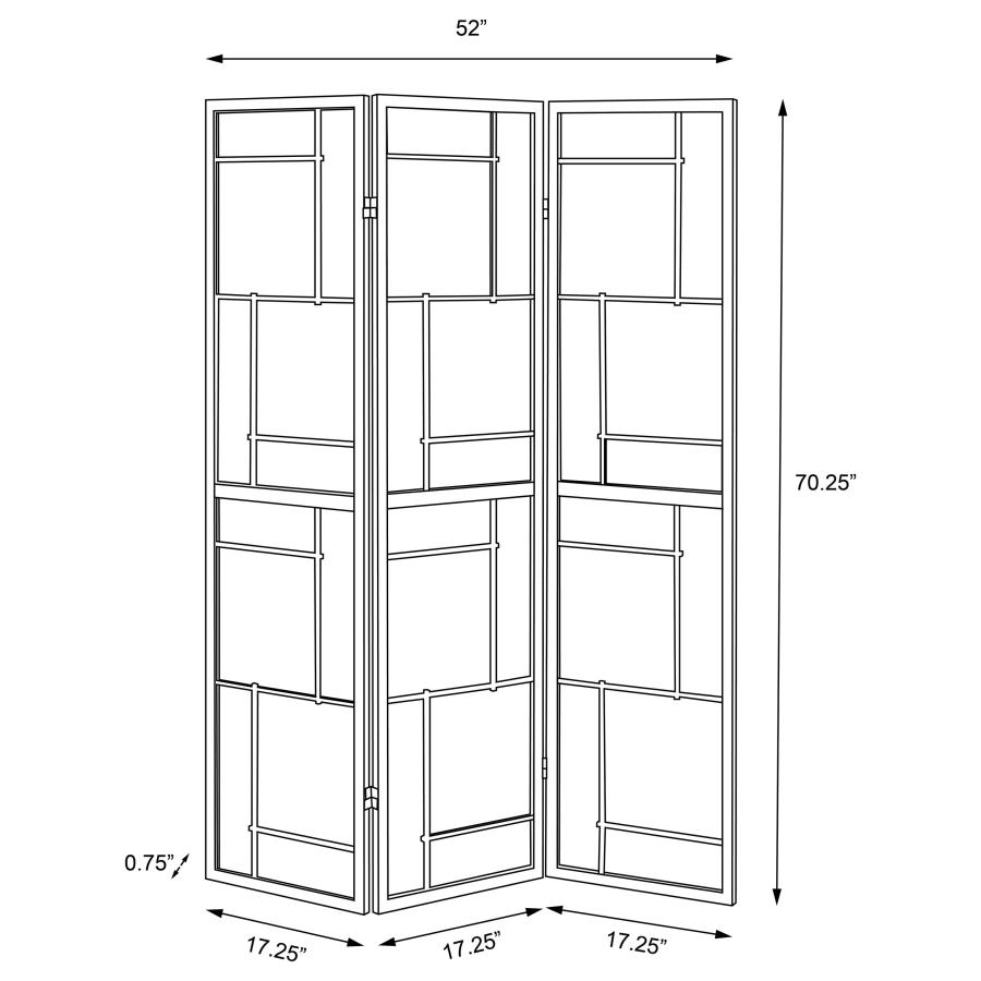 Modal Additional Images for Damis 3-Panel Room Divider Folding Shoji Screen Black