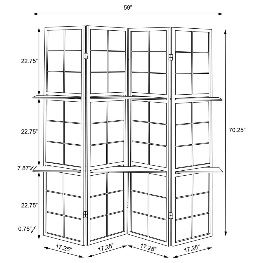 Modal Additional Images for Iggy 4-Panel Room Divider Folding Shoji Screen Cappuccino
