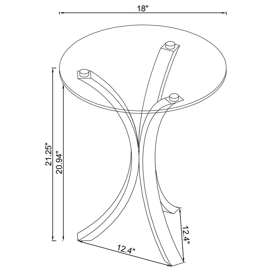 Modal Additional Images for Laning Round Glass Top Acrylic Side Table Clear