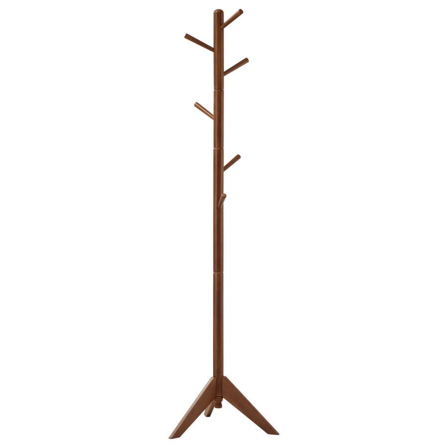 Devlin 6 Hook Freestanding Wood Coat Rack Hat Hanger Walnut (image for) Devlin 6 Hook Freestanding Wood Coat Rack Hat Hanger Walnut