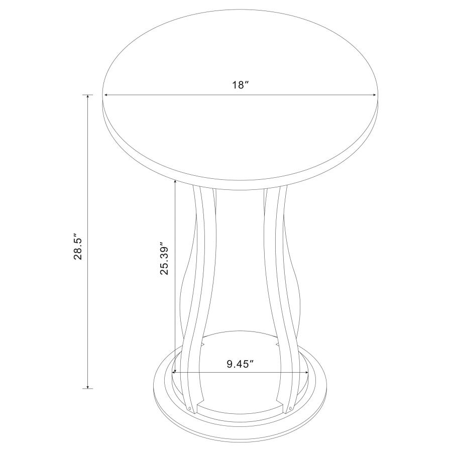 Modal Additional Images for Elton Round Faux Marble Top Accent Side Table Brown