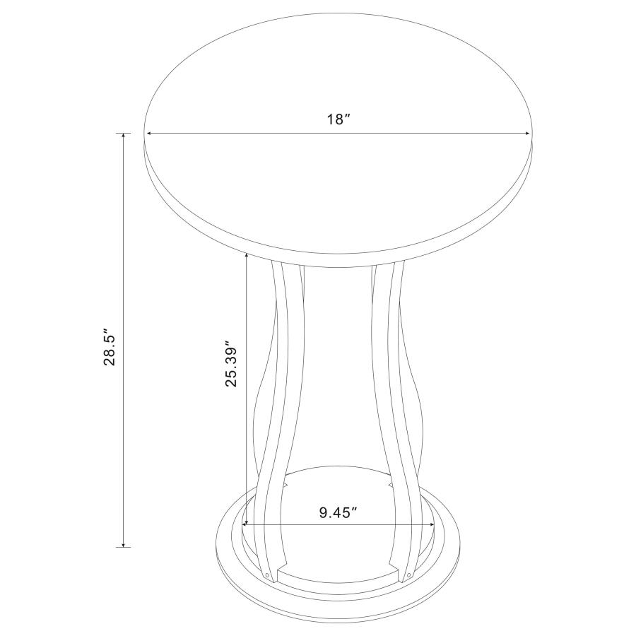 Modal Additional Images for Elton Round Wood Top Accent Side Table Cherry