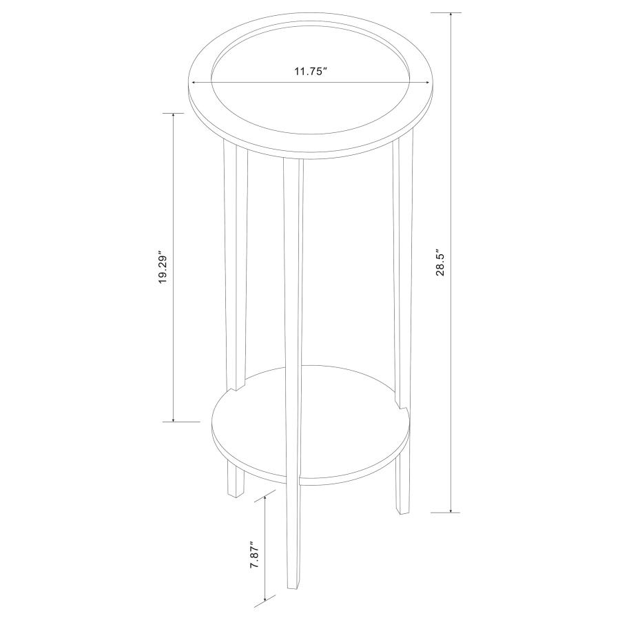 Modal Additional Images for Kirk 1-shelf Round Wood Plant Stand Side Table Espresso