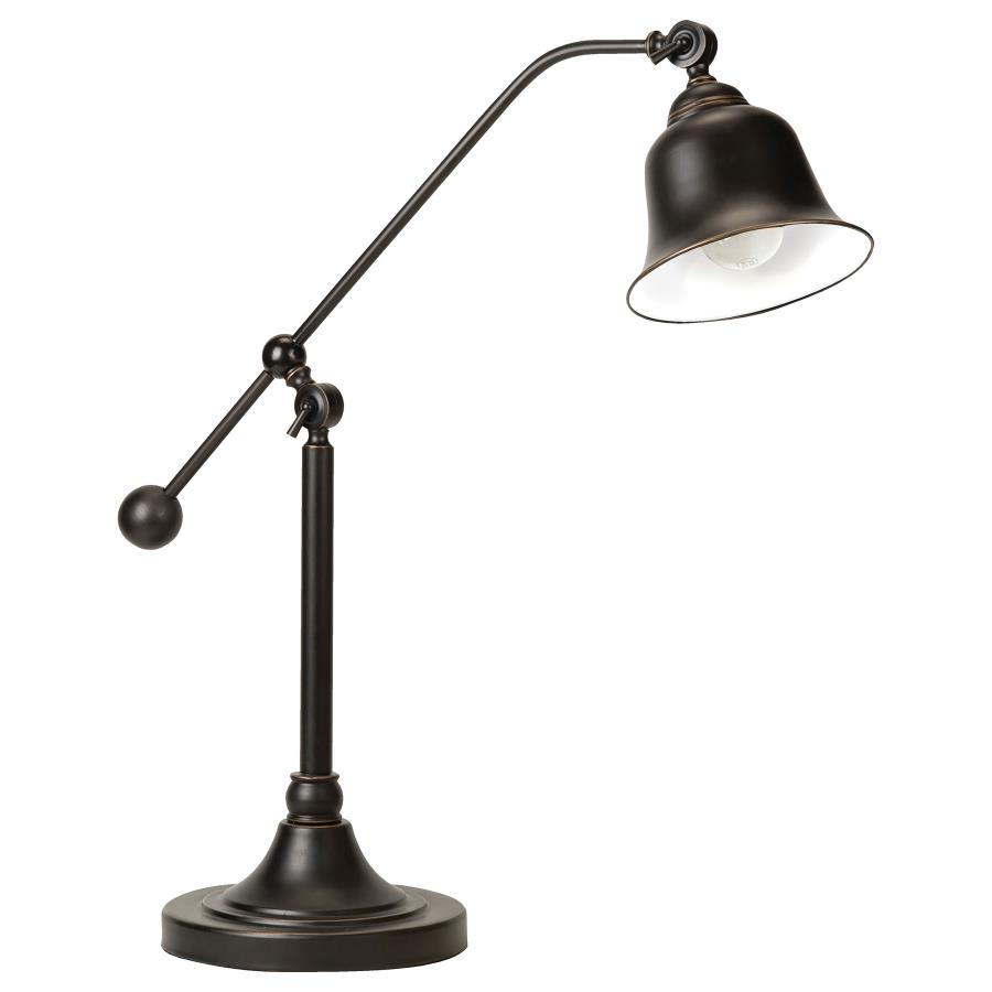 Eduardo 25-inch Bell Down Bridge Table Lamp Dark Bronze (image for) Eduardo 25-inch Bell Down Bridge Table Lamp Dark Bronze