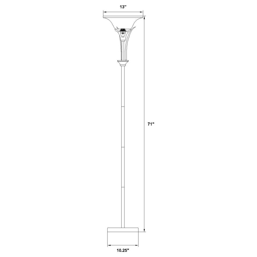 Modal Additional Images for Archie 71-inch Frosted Torchiere Floor Lamp Brushed Steel