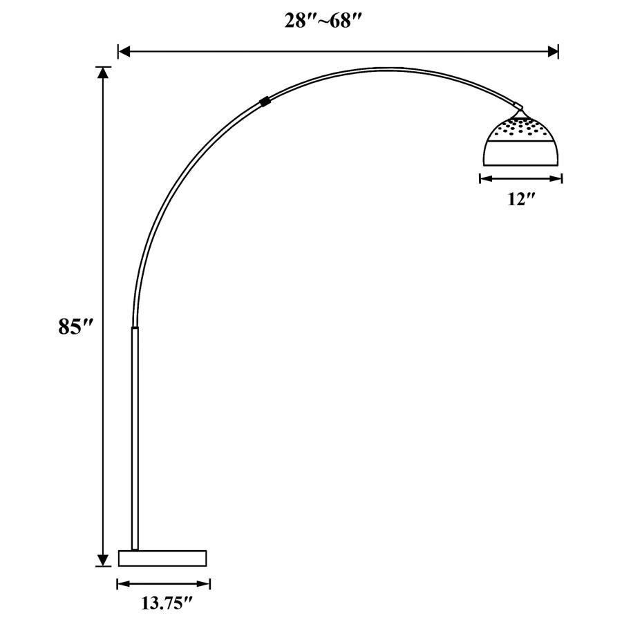 Modal Additional Images for Krester 85-inch Dome Shade Metal Arc Floor Lamp Chrome