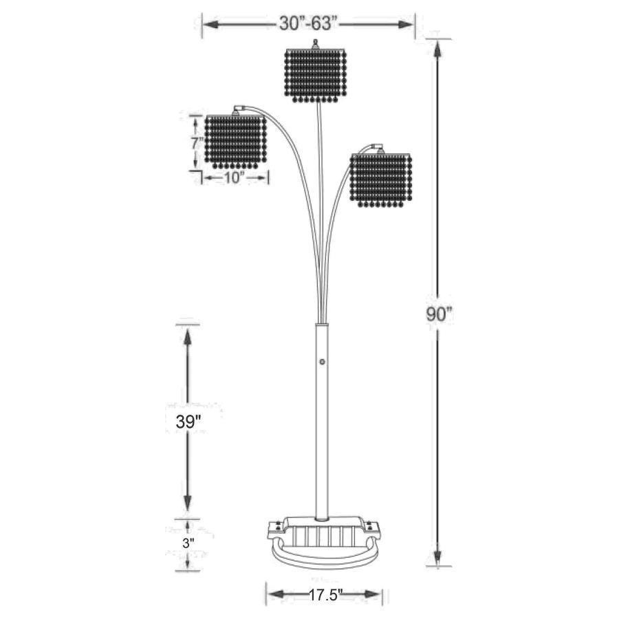Modal Additional Images for Miriam 90-inch Hanging Crystal Arc Floor Lamp Chrome