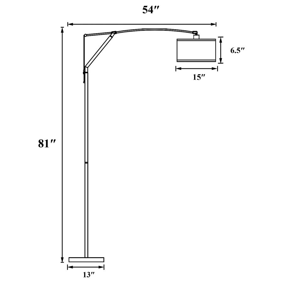 Modal Additional Images for Moniz 81-inch Drum Shade Arc Adjustable Floor Lamp Chrome