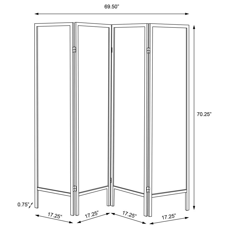Modal Additional Images for Haidera 4-Panel Room Divider Folding Screen Black Damask