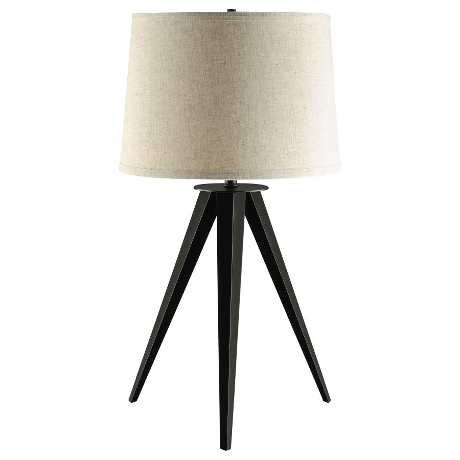 Sabat 29-inch Empire Shade Tripod Beside Table Lamp Black (image for) Sabat 29-inch Empire Shade Tripod Beside Table Lamp Black