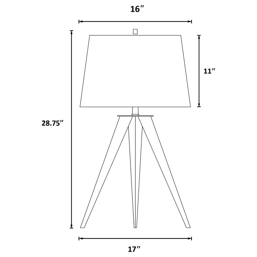 Modal Additional Images for Sabat 29-inch Empire Shade Tripod Beside Table Lamp Black