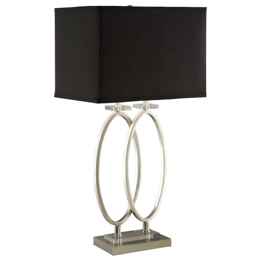 Izuku 29-inch Rectangular Shade Table Lamp Brush Nickel (image for) Izuku 29-inch Rectangular Shade Table Lamp Brush Nickel