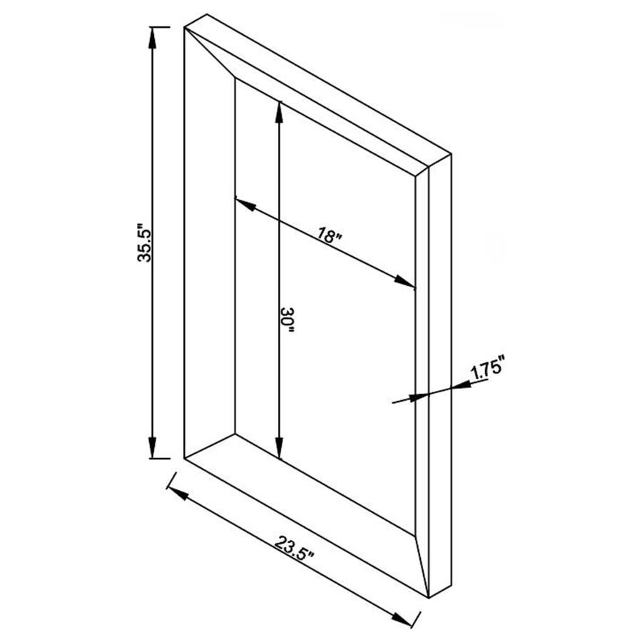 Modal Additional Images for Pinciotti 36 x 24 Inch Beveled Frame Wall Mirror Silver