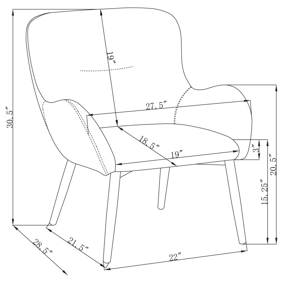 Modal Additional Images for Calvin Upholstered Modern Arm Accent Chair Aegean Blue