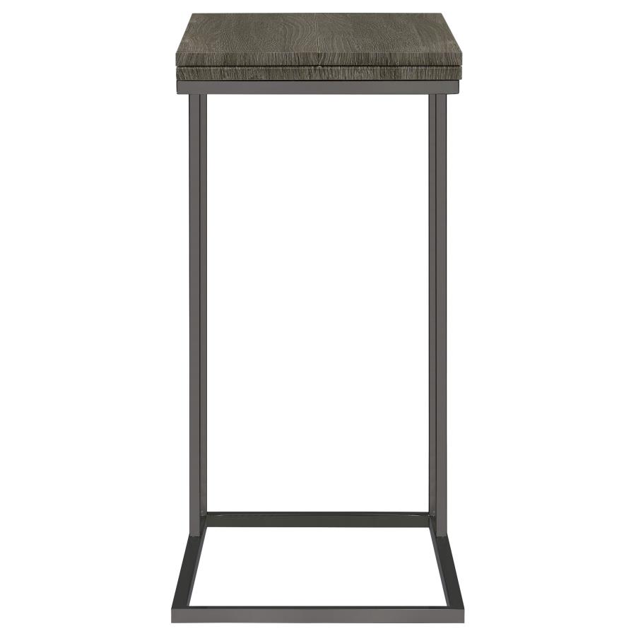 Pedro Expandable C-Shaped Sofa Side Table Weathered Grey