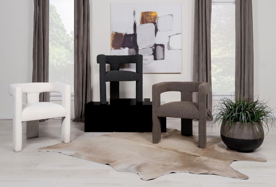 Modal Additional Images for Petra Boucle Upholstered Accent Side Chair White
