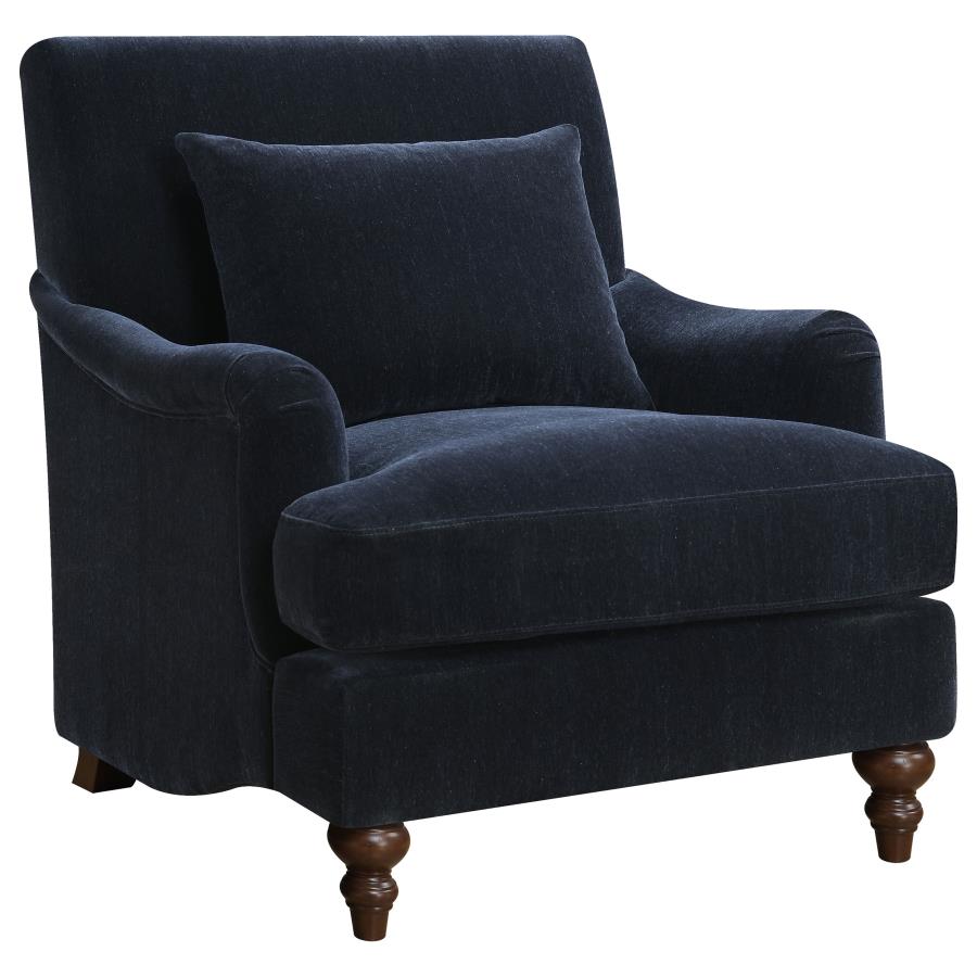 (image for) Frodo Upholstered English Arm Accent Chair Midnight Blue