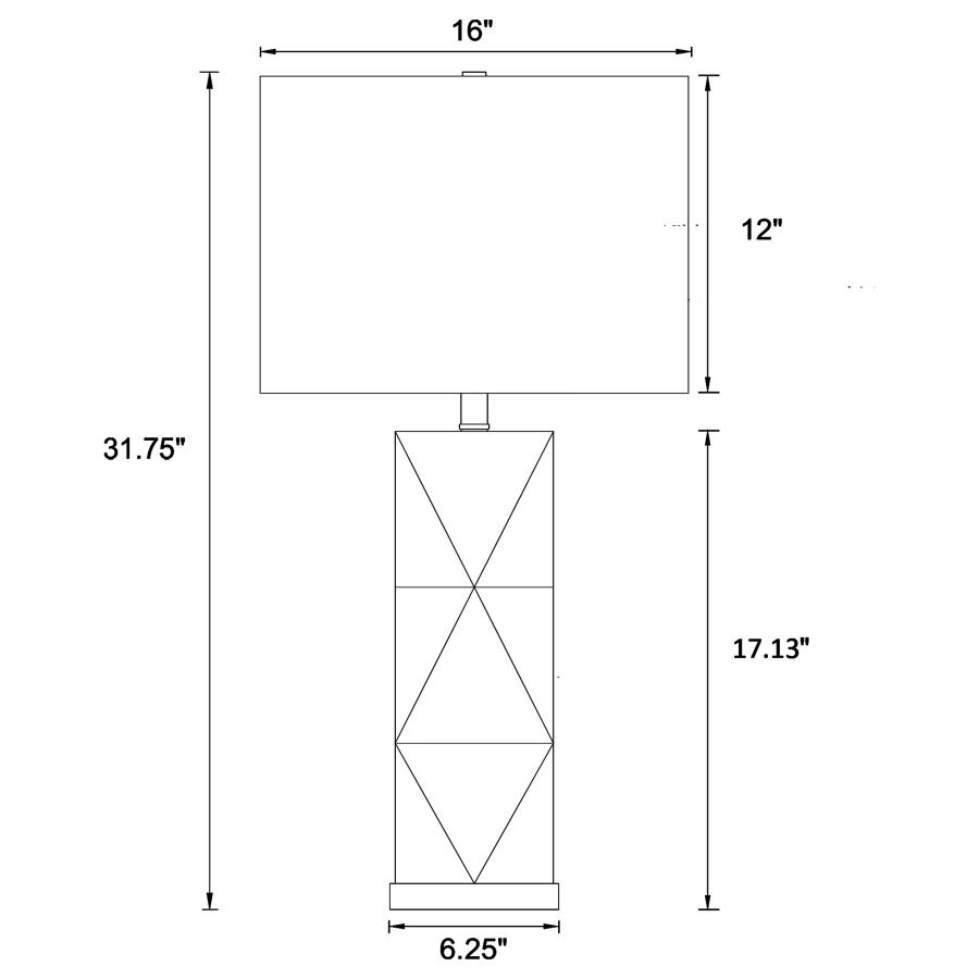 Modal Additional Images for Camie 32-inch Rectangular Shade Geometric Table Lamp White