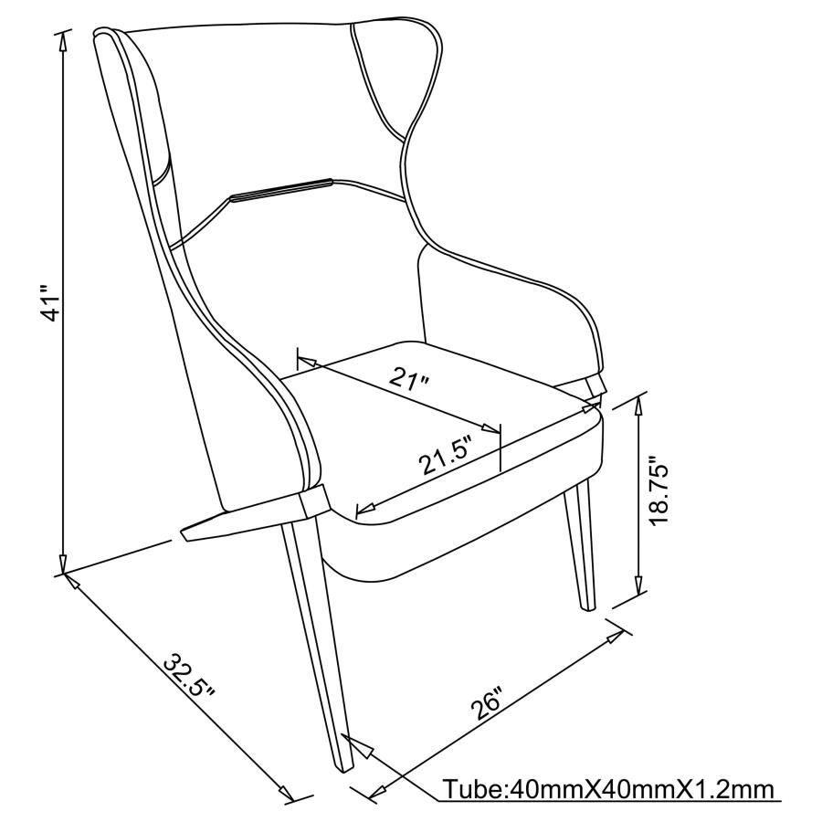 Modal Additional Images for Walker Upholstered high Wingback Accent Chair Cream